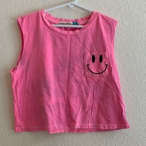 Vintage Havana Pink Cut Off Tank Top